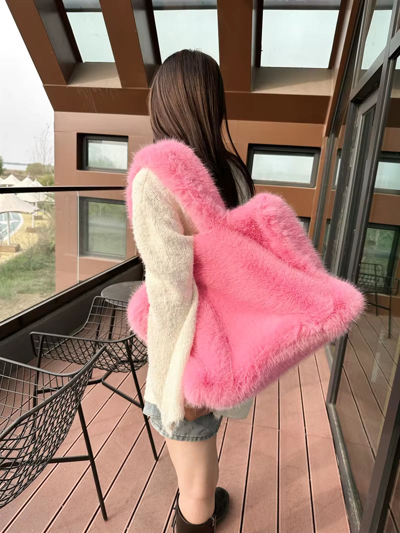 Fluffy Faux Fur Shoulder Bag