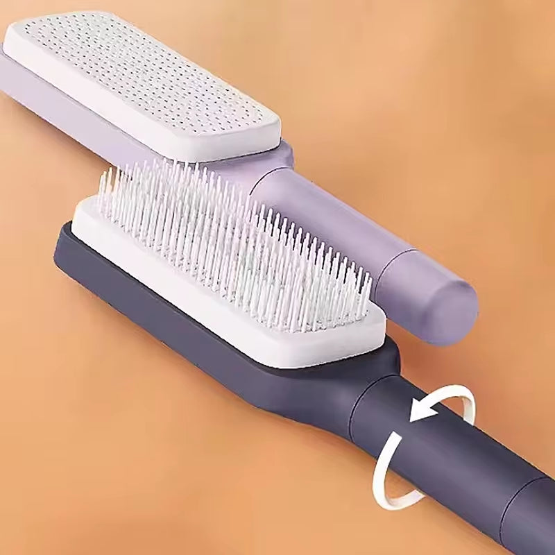 Self-Cleaning Hairbrush with Scalp Massage