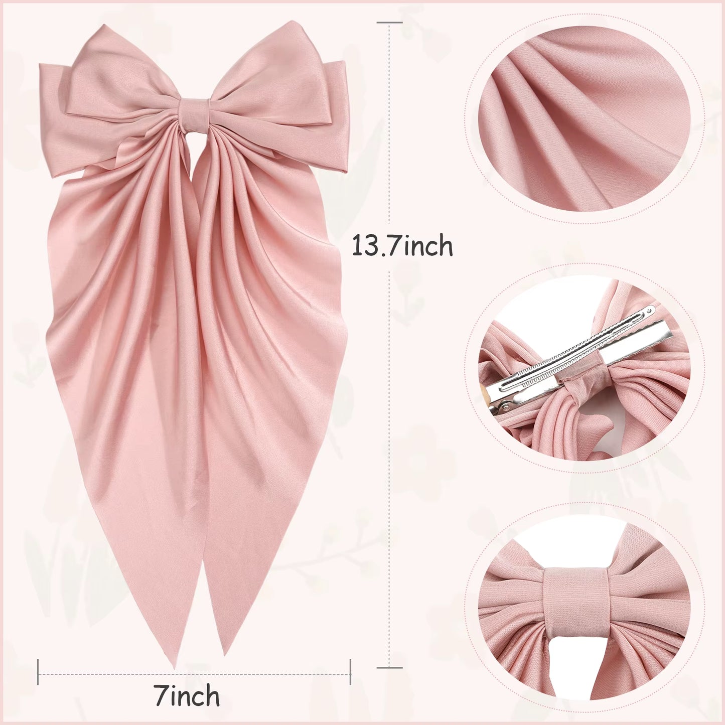 Elegant Satin Bow Hair Clip