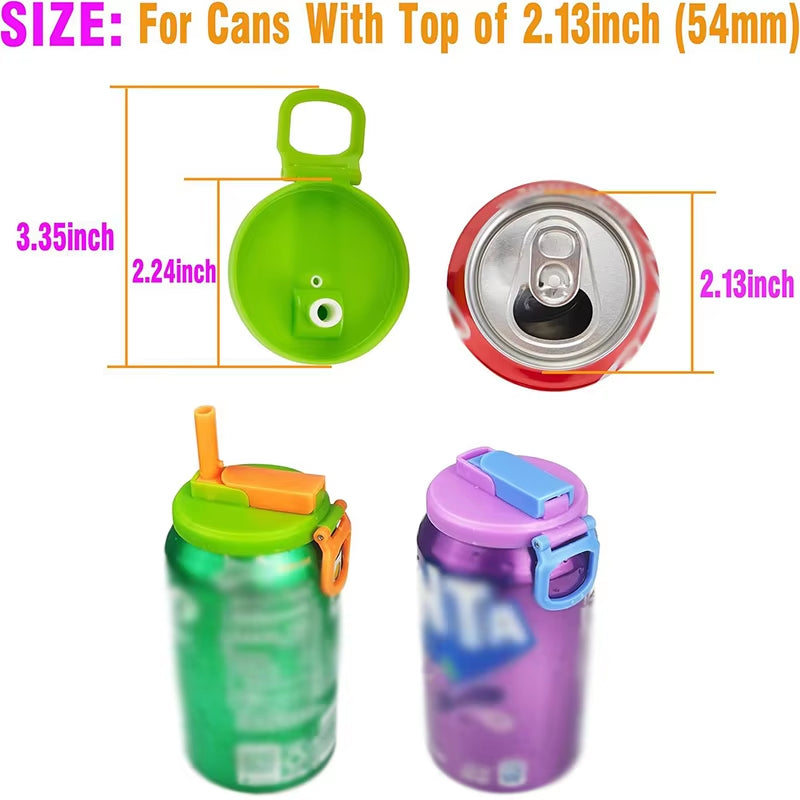 Portable Soda Can Lid with Straws