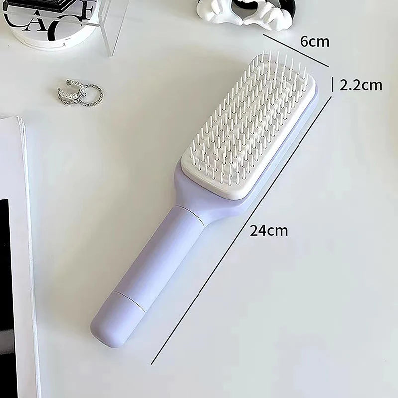 Self-Cleaning Hairbrush with Scalp Massage