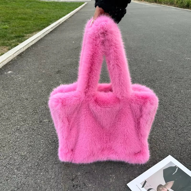 Fluffy Faux Fur Shoulder Bag