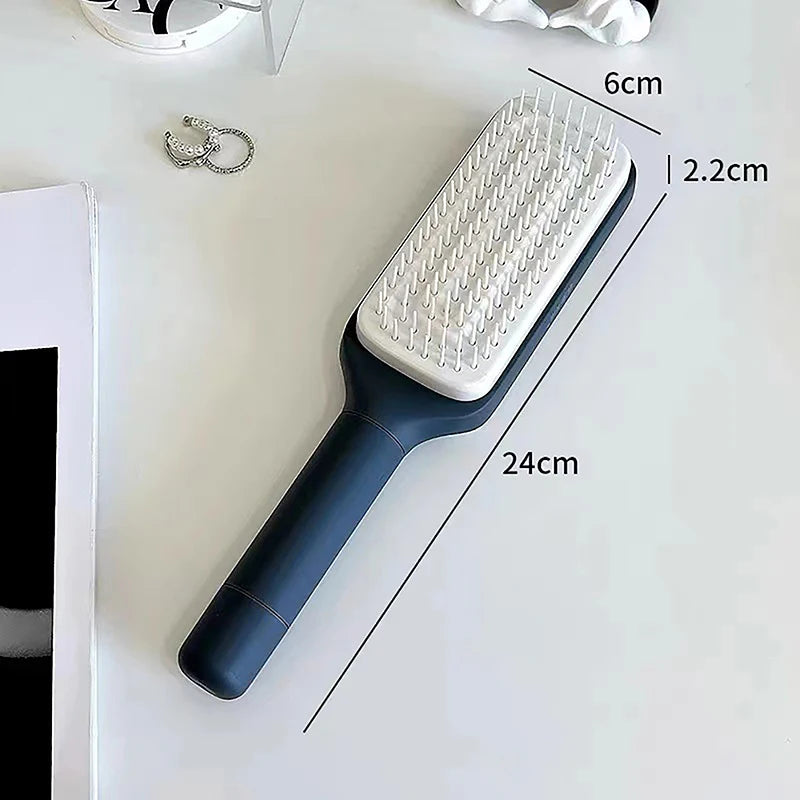 Self-Cleaning Hairbrush with Scalp Massage