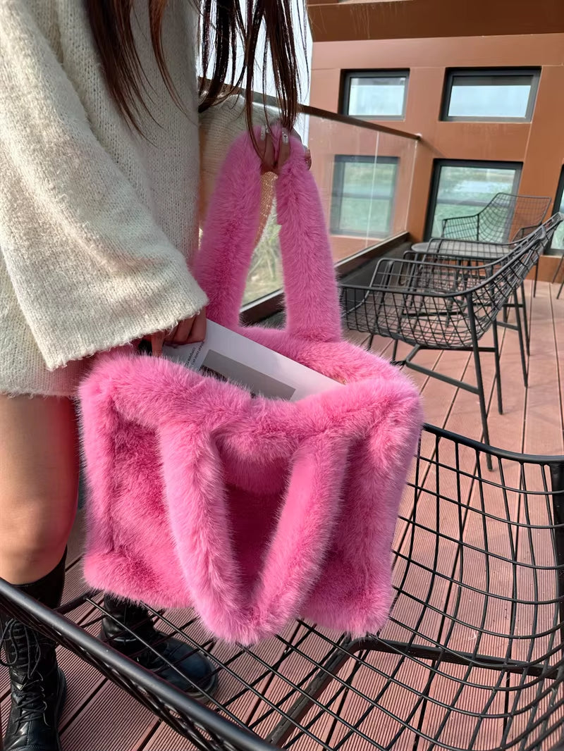 Fluffy Faux Fur Shoulder Bag