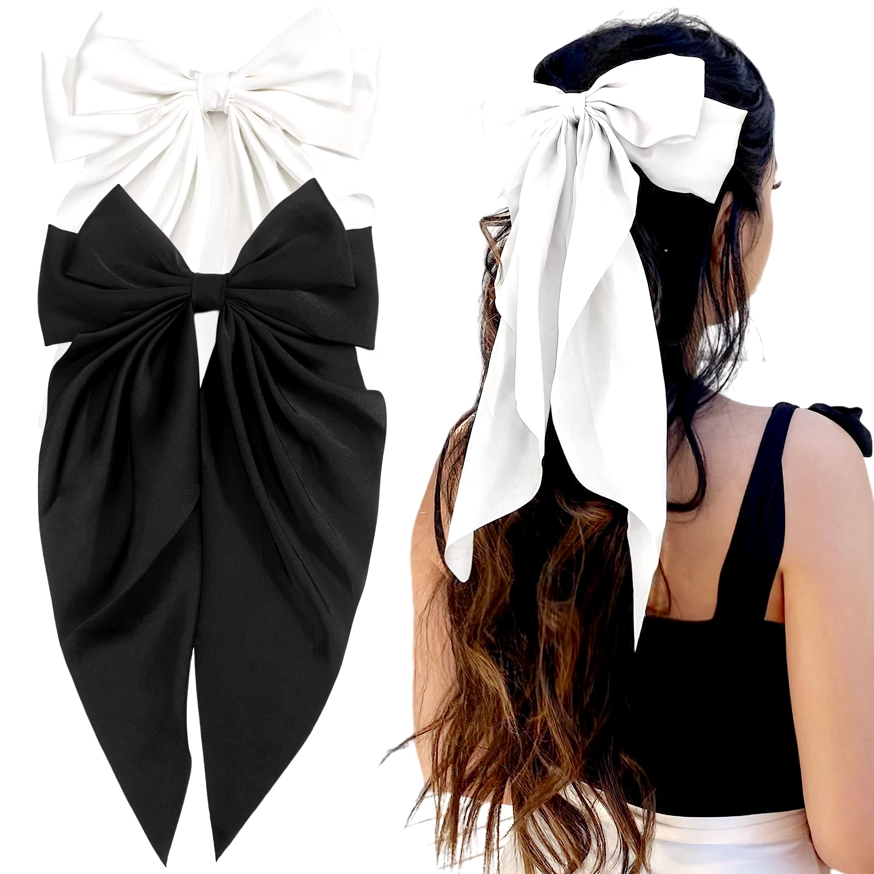 Elegant Satin Bow Hair Clip