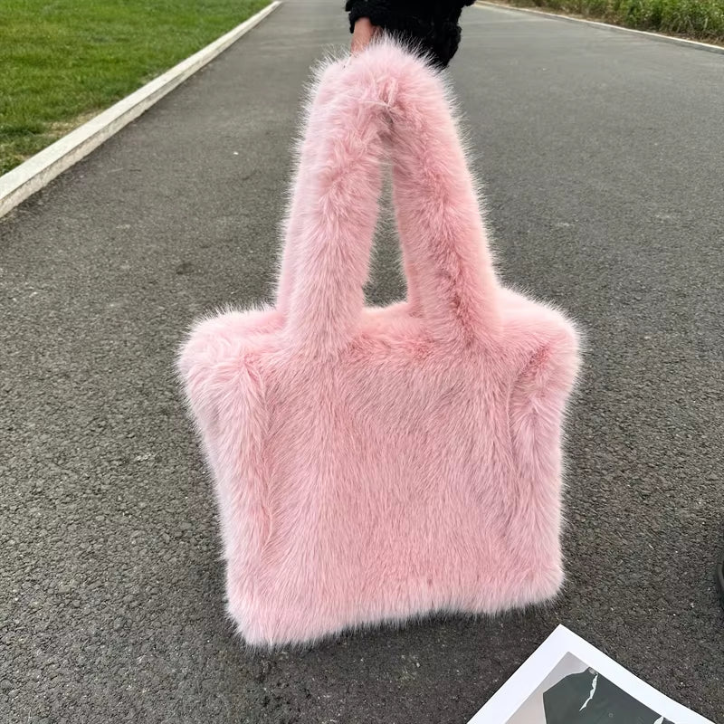 Fluffy Faux Fur Shoulder Bag