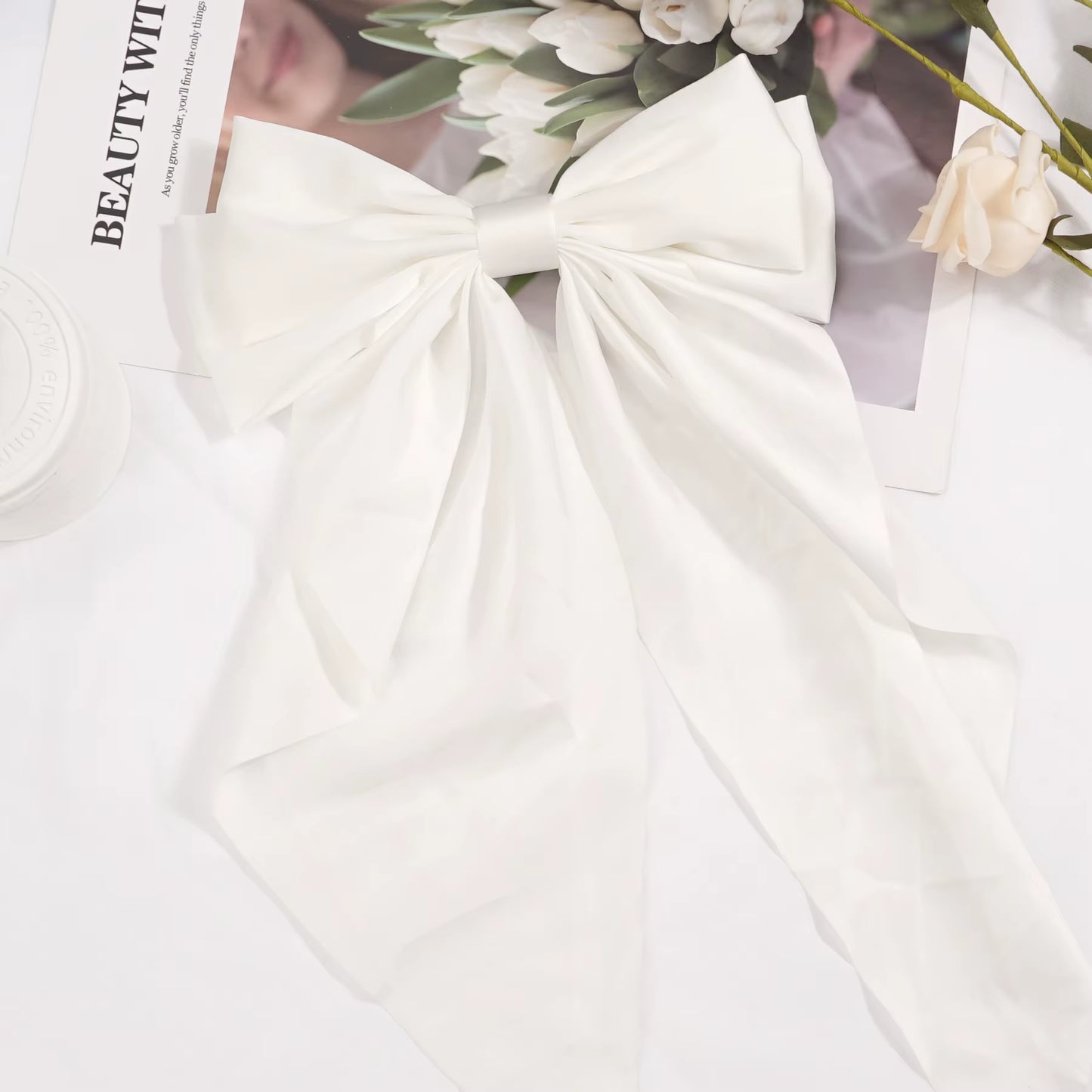 Elegant Satin Bow Hair Clip