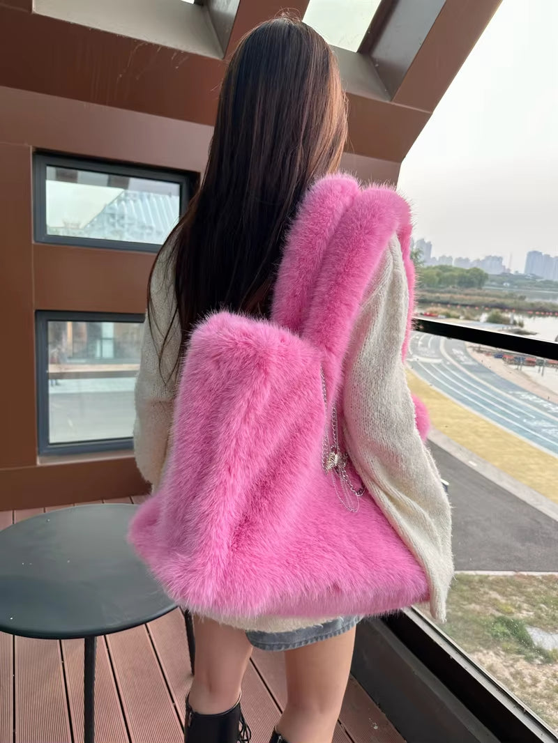 Fluffy Faux Fur Shoulder Bag