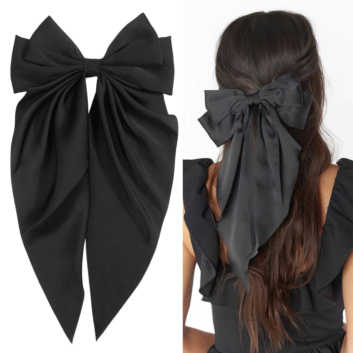 Elegant Satin Bow Hair Clip